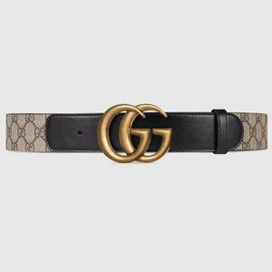 NWOT GUCCI GG belt with Double G Buckle Belt 85 34 Beige/Black